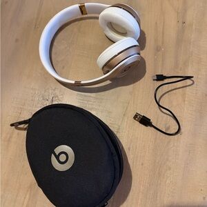 Beats White and Gold Wireless Headphones